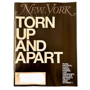 New York Magazine November 20 December 3 2023 Torn Up and Apart City Since Oct 7